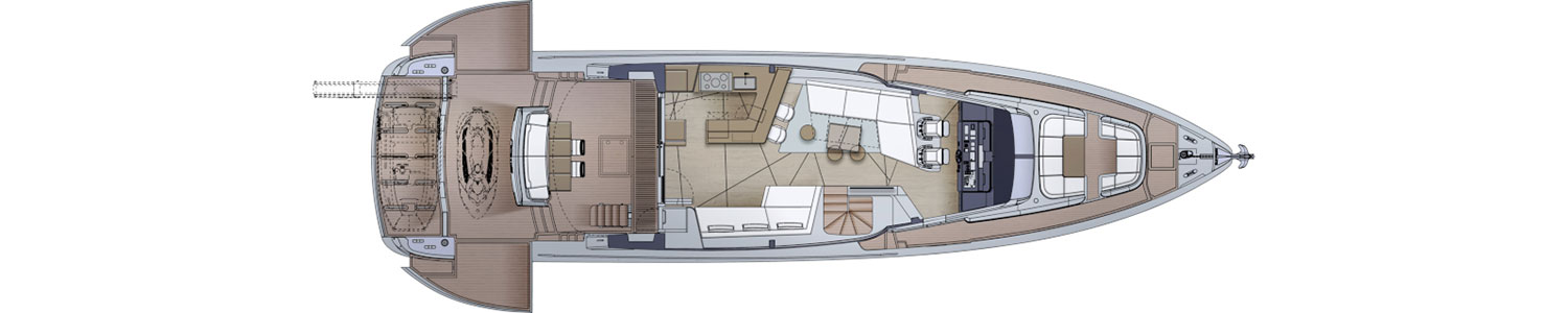 Yacht Brands Pershing GTX80 project layout main deck option 2