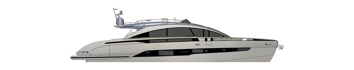 Yacht Brands Pershing GTX80 project layout profile