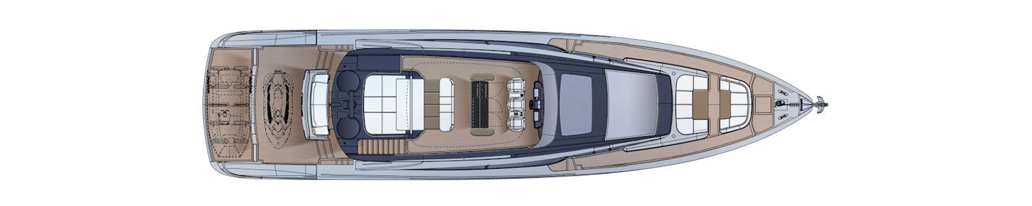 Yacht Brands Pershing GTX80 project layout sun deck option