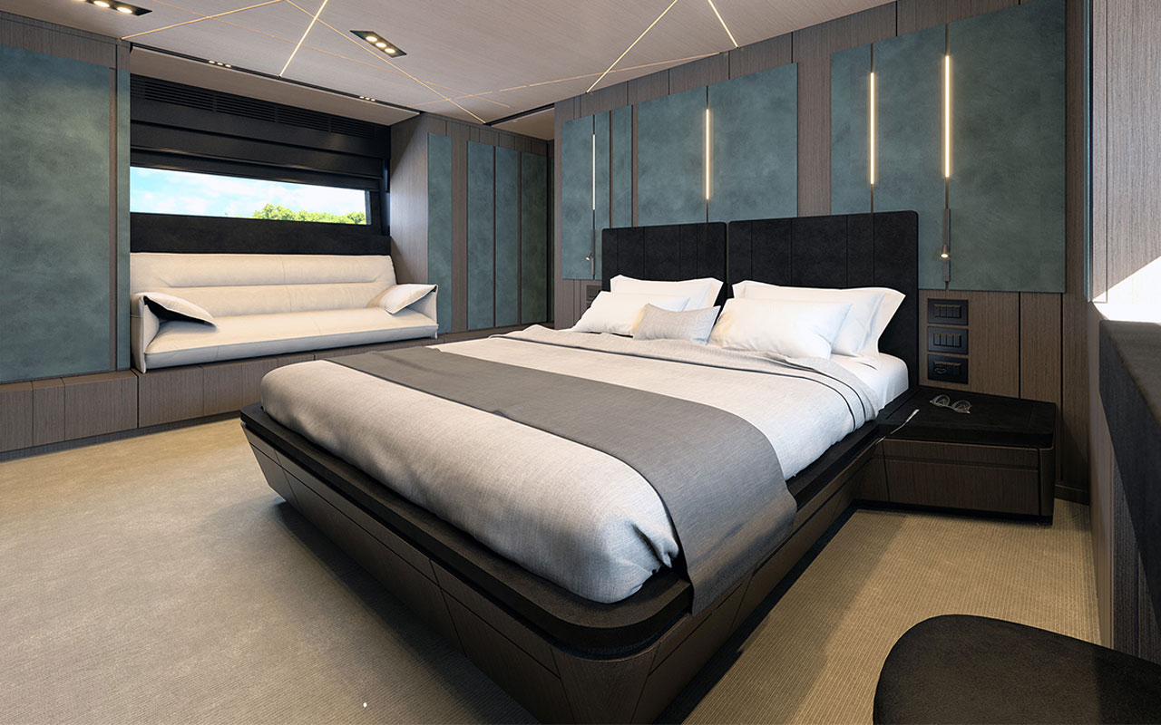 Yacht Brands Pershing GTX80 project master cabin