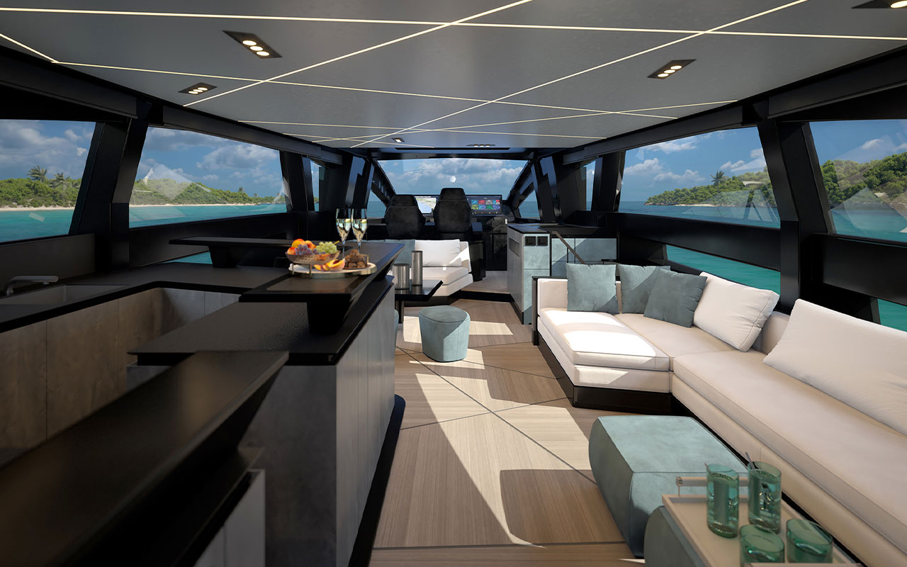 Yacht Brands Pershing GTX80 project salon