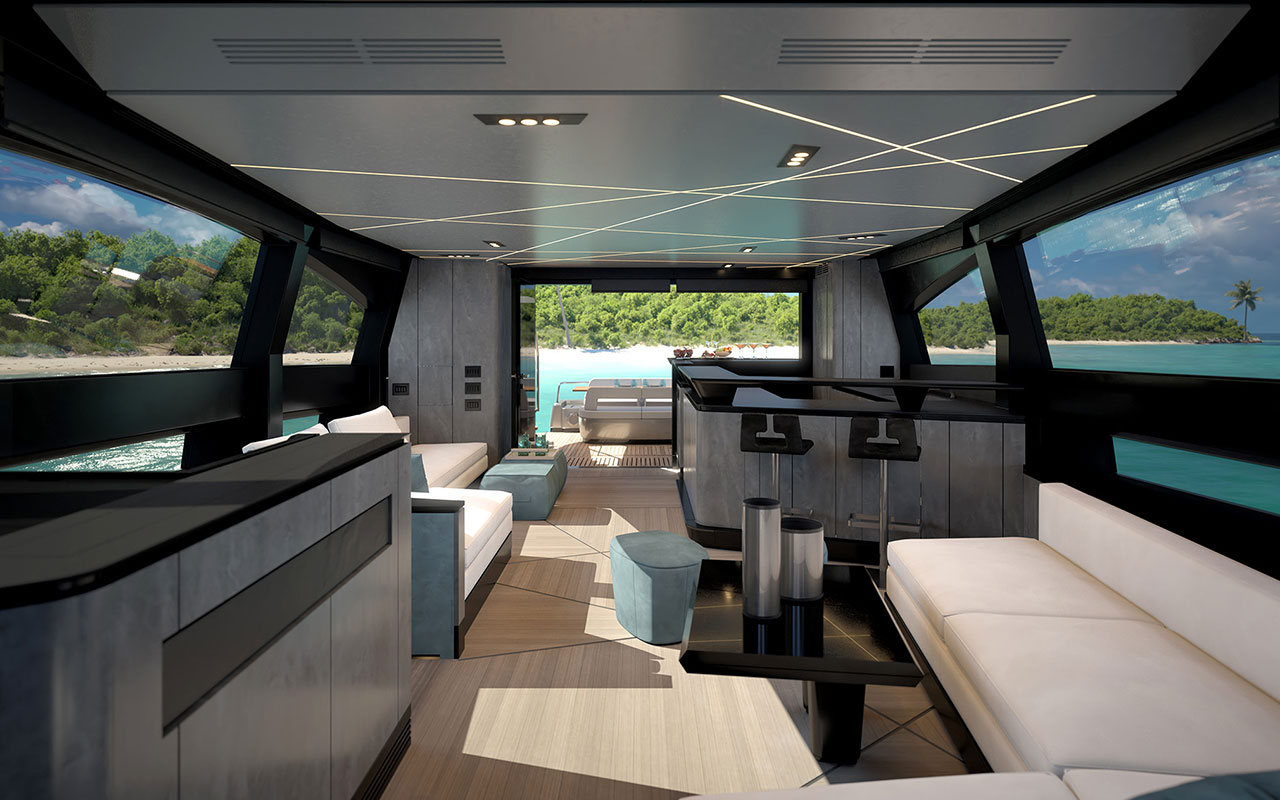 Yacht Brands Pershing GTX80 project salon
