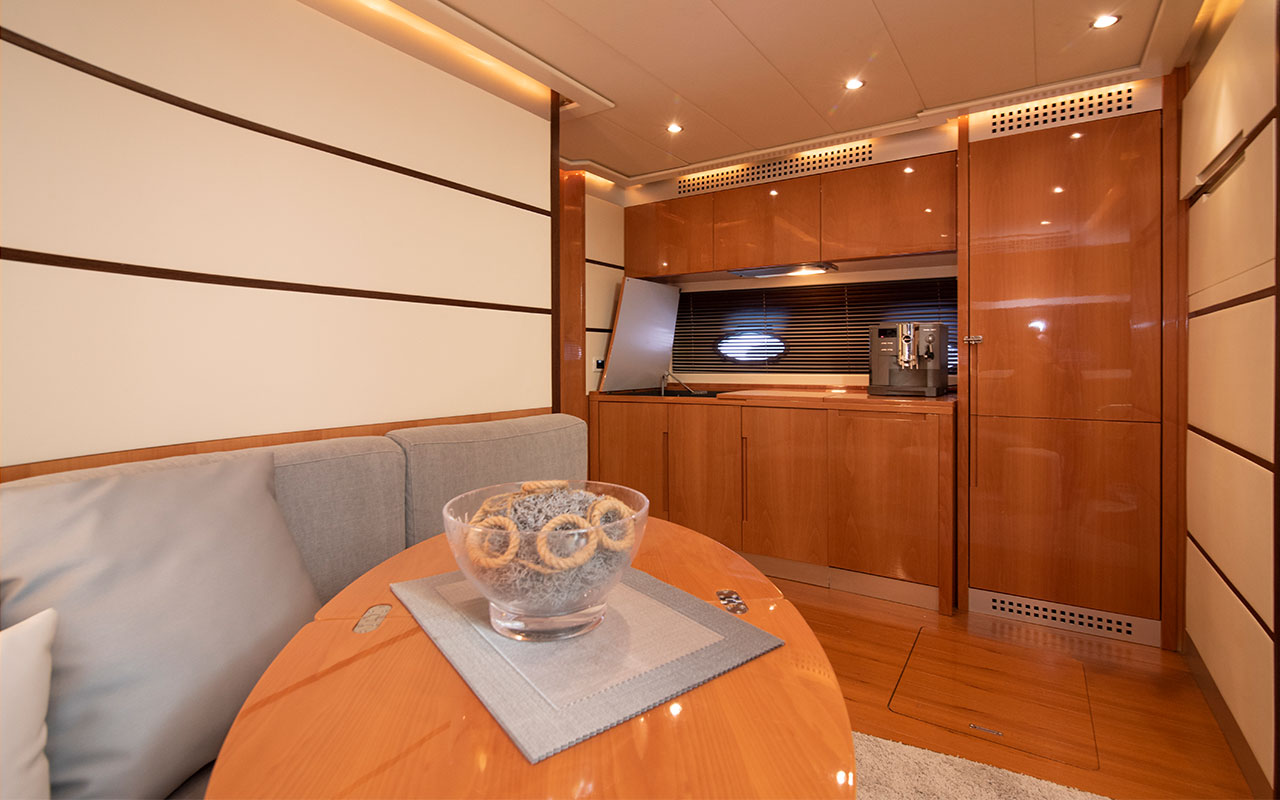 Yacht Charter Ibiza Pershing 62 lower deck galley