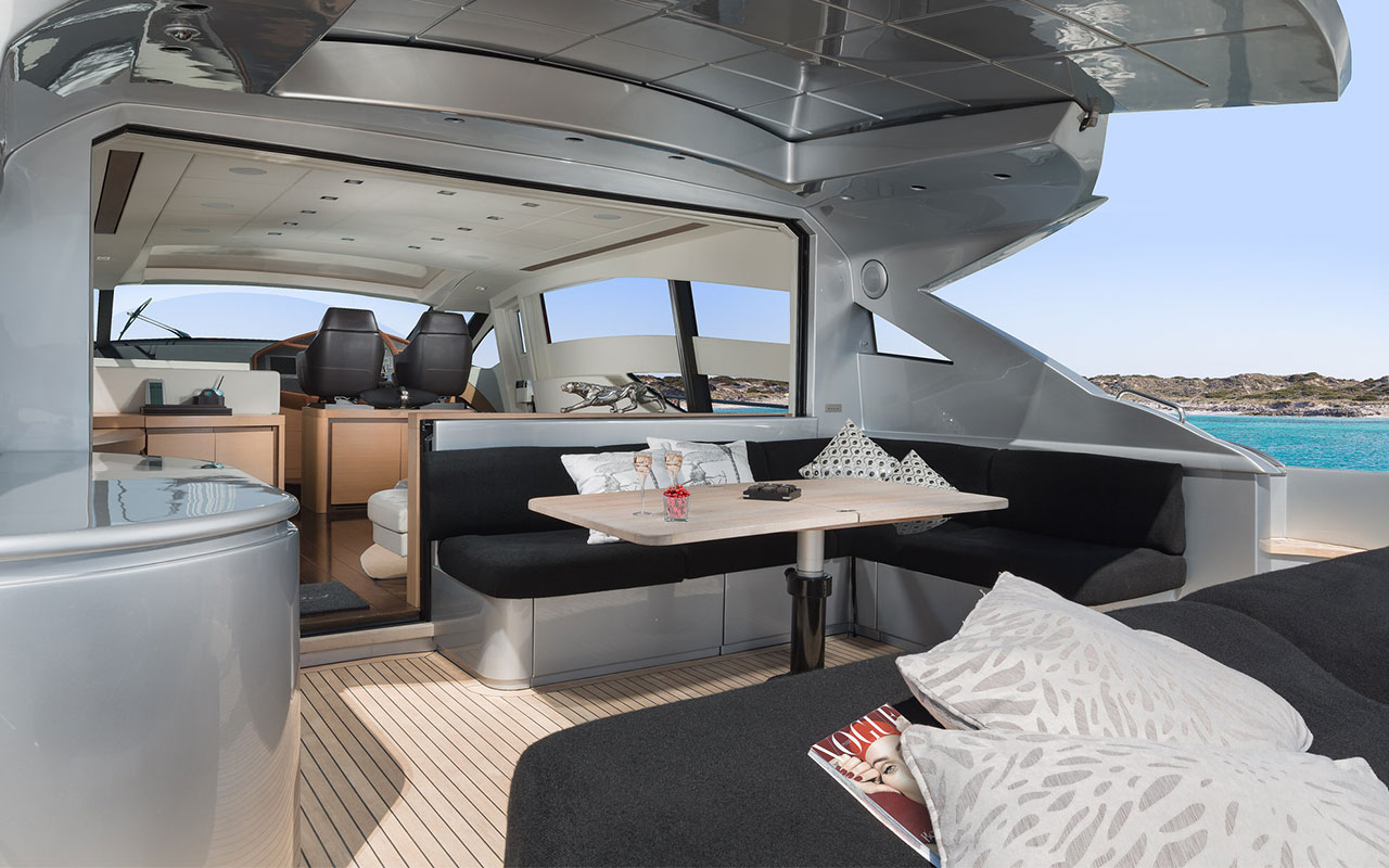 Yacht Charter Ibiza Pershing 72 cockpit