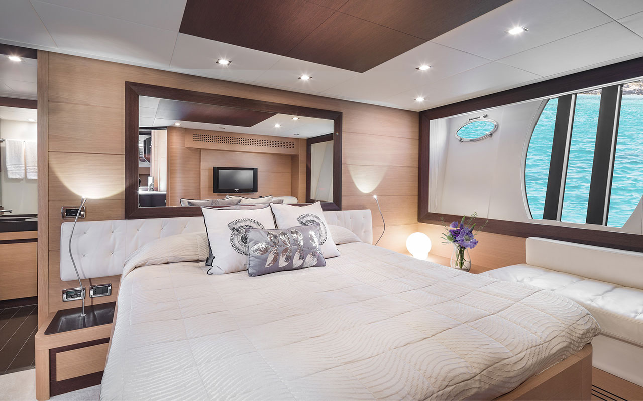 Yacht Charter Ibiza Pershing 72 master cabin