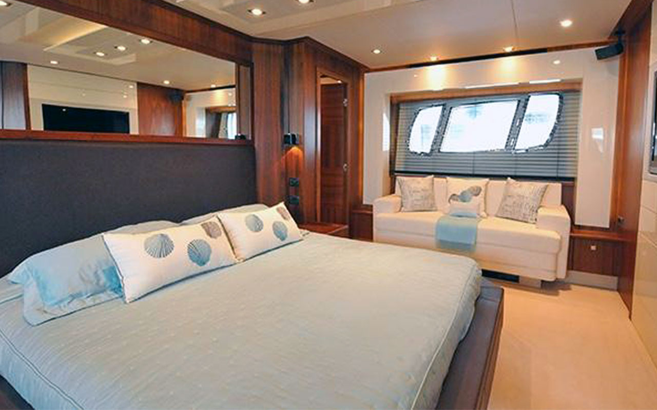 Yacht Charter Ibiza Sunseeker Predator 84 master cabin