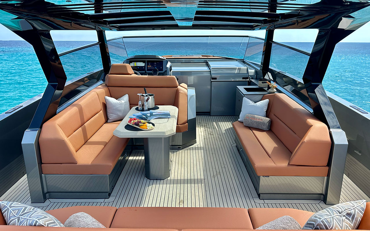 Yacht Charter Ibiza Vanquish VQ 58 main deck